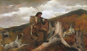 Een Jager en Honden door Winslow Homer